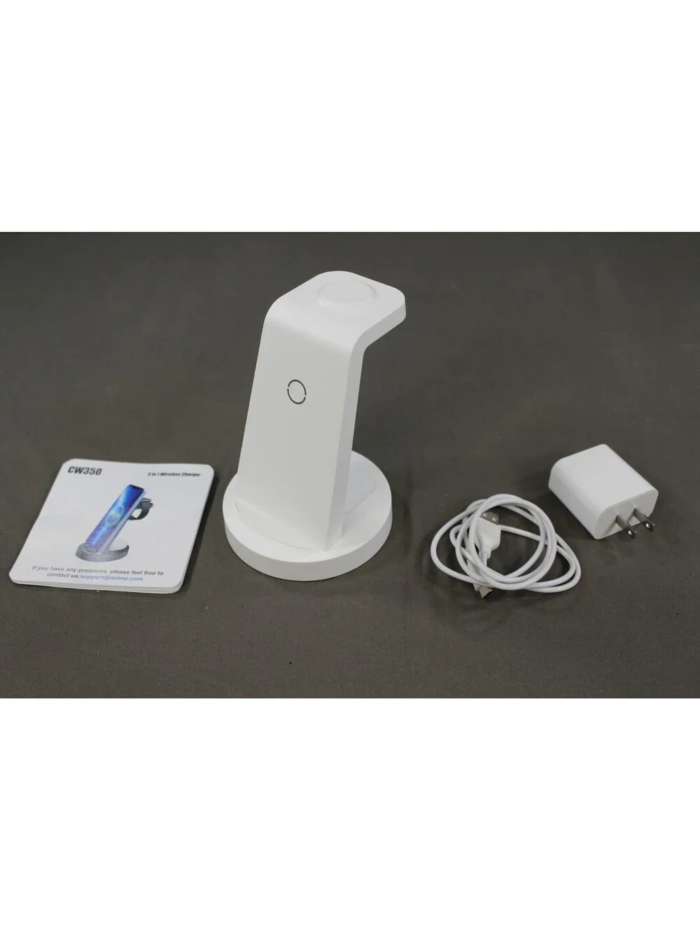 CW350 3-in-1 Wireless Charging Stand Dock White Mac iPhone